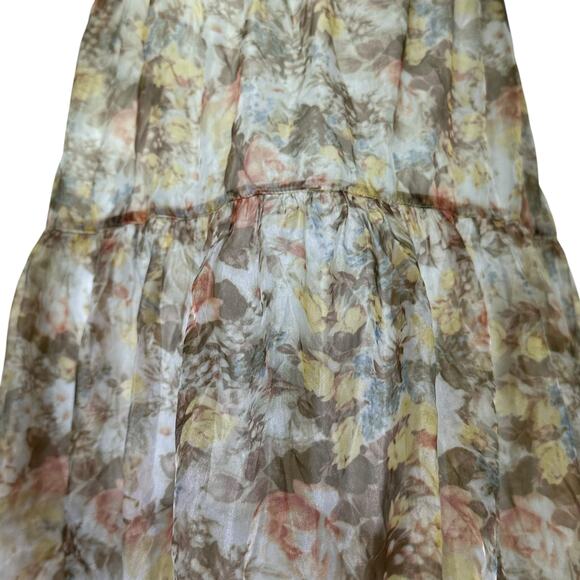 Danielle Bernstein WeWoreWhat SHEER Puff Sleeve Tiered Mini Dress Size XL - Picture 3 of 7